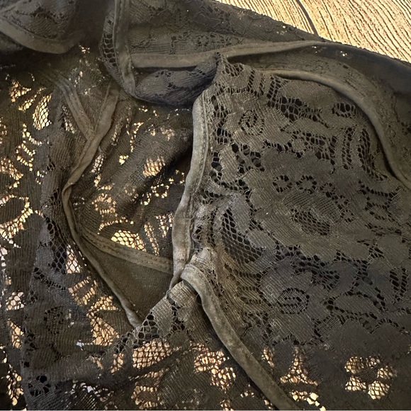 Guess Black Lace Cropped Blazer Small Moto Rave Party Streetwear Baddie 80s Zip - Picture 9 of 13